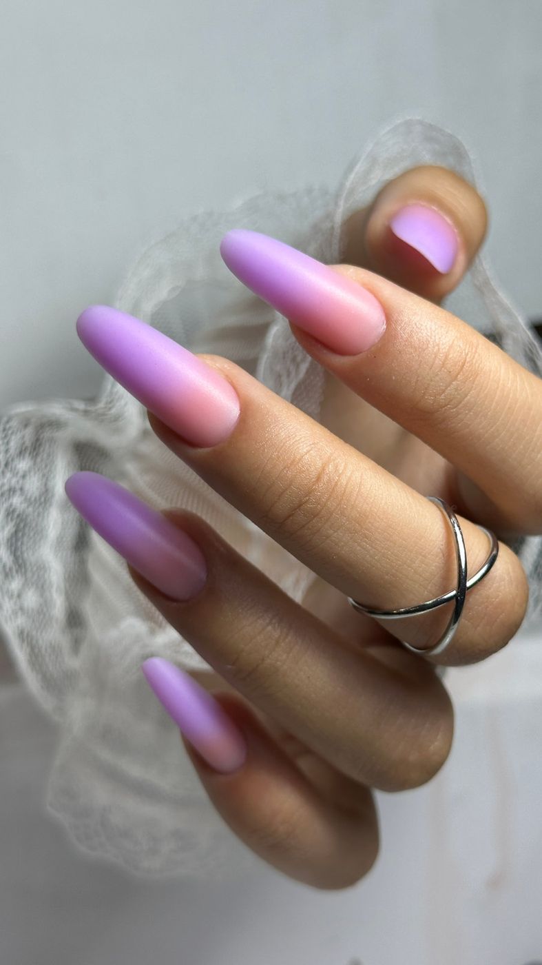 Lilac ombre nails
